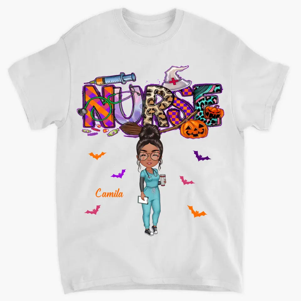 Nurse Spooky Season - Personalized Custom T-shirt - Halloween, Nurse's Day, Appreciation Gift For Nurse