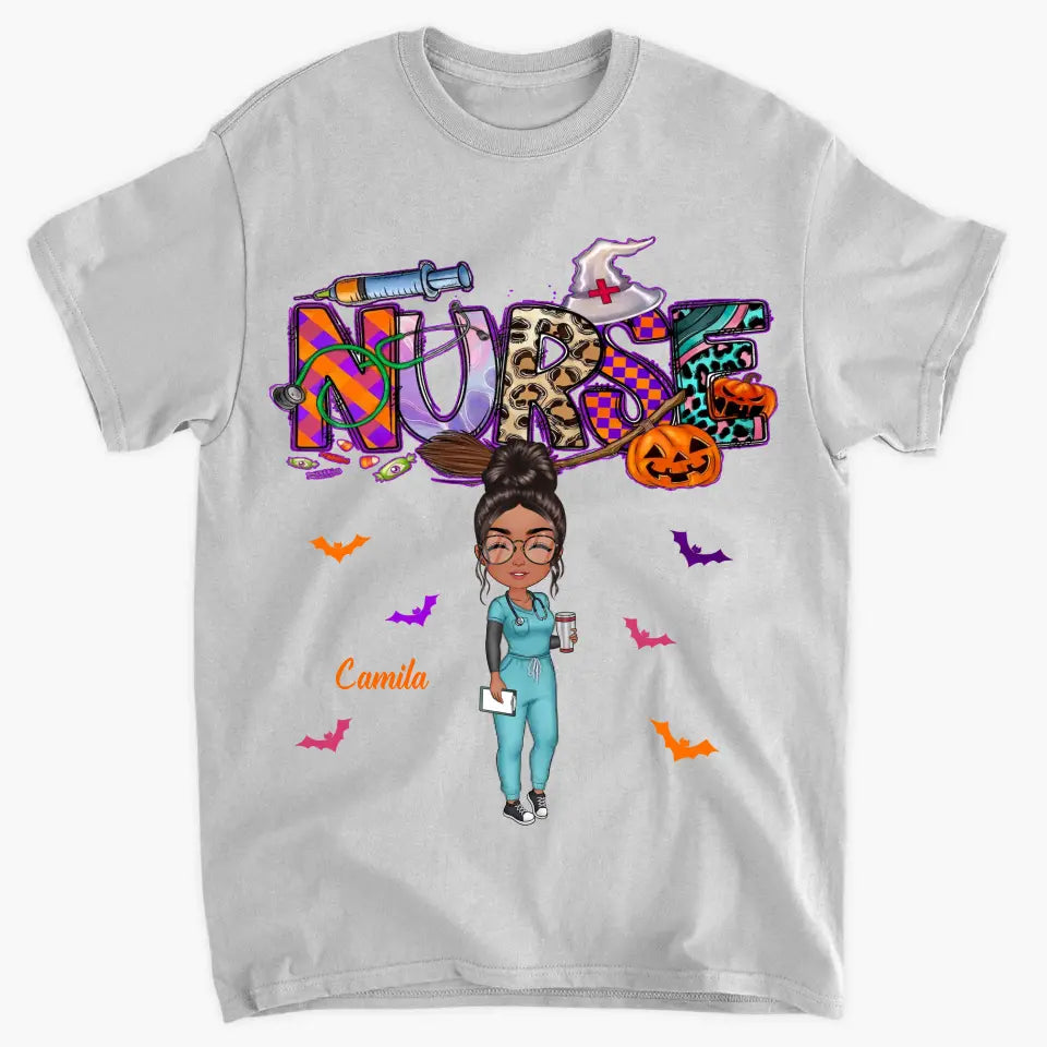 Nurse Spooky Season - Personalized Custom T-shirt - Halloween, Nurse's Day, Appreciation Gift For Nurse