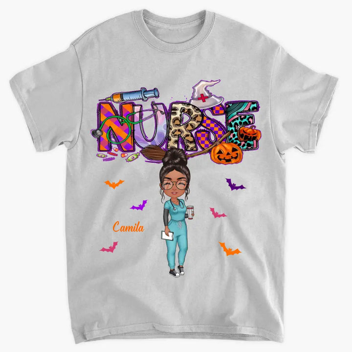 Nurse Spooky Season - Personalized Custom T-shirt - Halloween, Nurse's Day, Appreciation Gift For Nurse