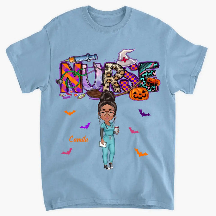 Nurse Spooky Season - Personalized Custom T-shirt - Halloween, Nurse's Day, Appreciation Gift For Nurse