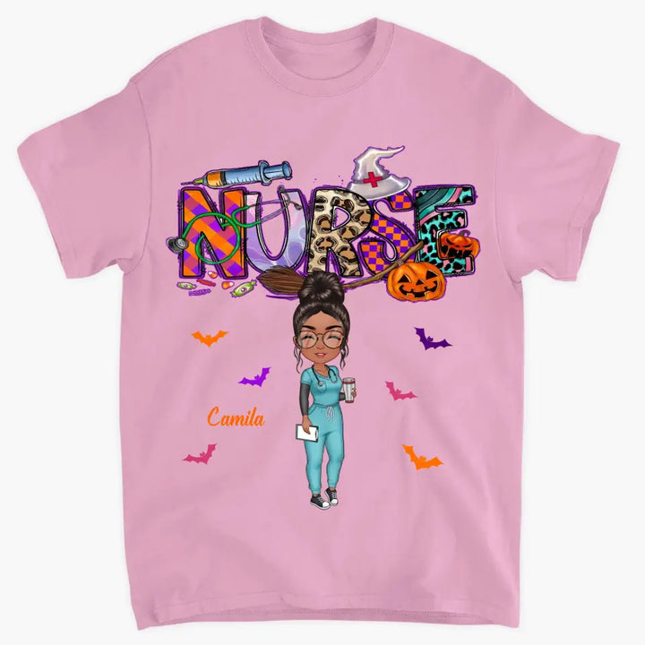Nurse Spooky Season - Personalized Custom T-shirt - Halloween, Nurse's Day, Appreciation Gift For Nurse