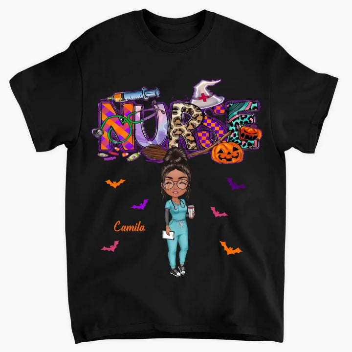 Nurse Spooky Season - Personalized Custom T-shirt - Halloween, Nurse's Day, Appreciation Gift For Nurse