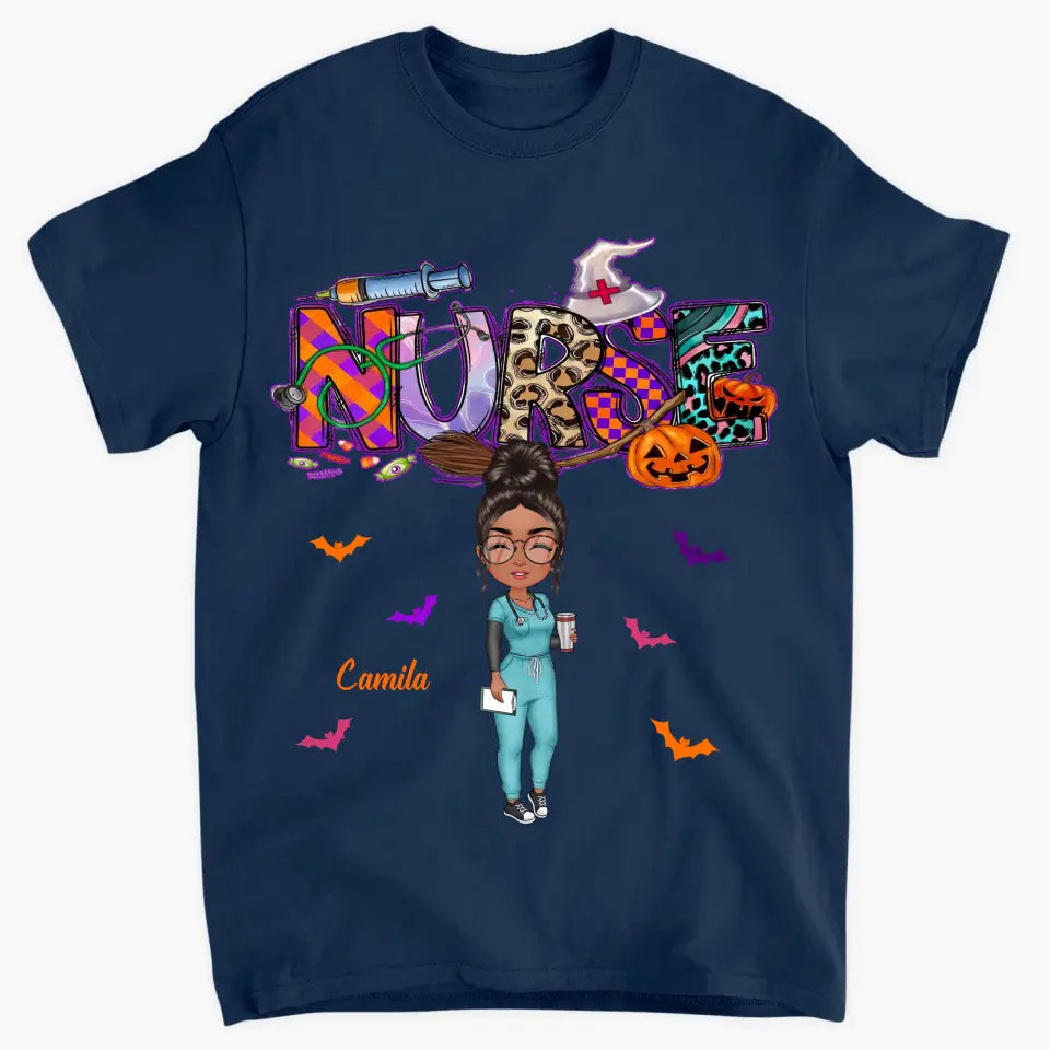 Nurse Spooky Season - Personalized Custom T-shirt - Halloween, Nurse's Day, Appreciation Gift For Nurse