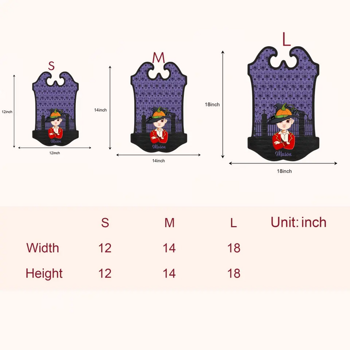 Welcome Foolish Mortals - Personalized Custom Door Sign - Halloween Gift For Couple, Wife, Husband, Family Members