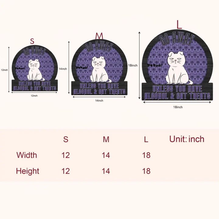 Go Away Unless You Have Alcohol & Pet Treats - Personalized Custom Door Sign - Decor Gift For Cat Lover, Cat Dad, Cat Mom, Dog Lover, Dog Mom, Dog Dad, Pet Lover, Pet Parents