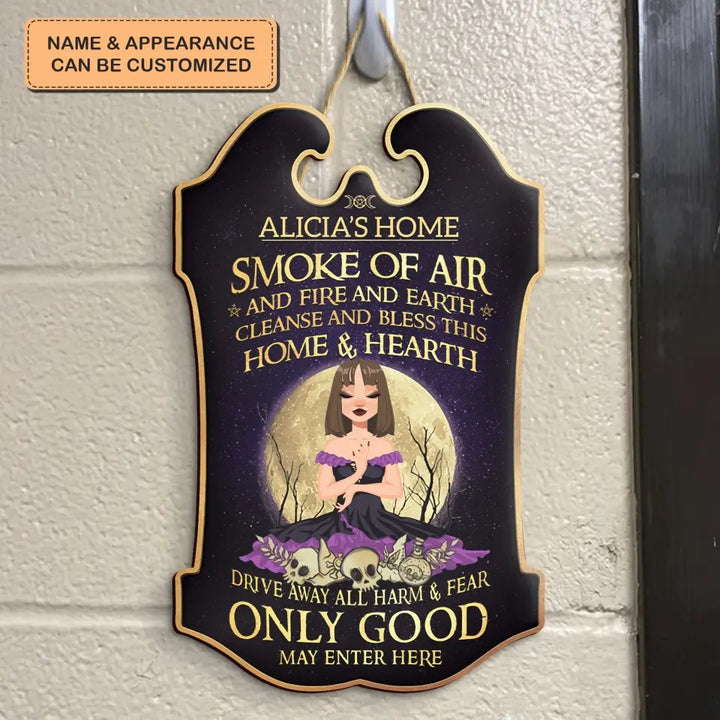 Sky Above Earth Below - Personalized Custom Door Sign - Halloween Gift For Witch