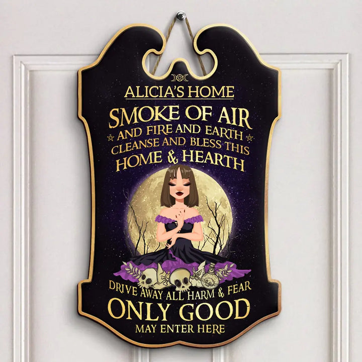 Sky Above Earth Below - Personalized Custom Door Sign - Halloween Gift For Witch