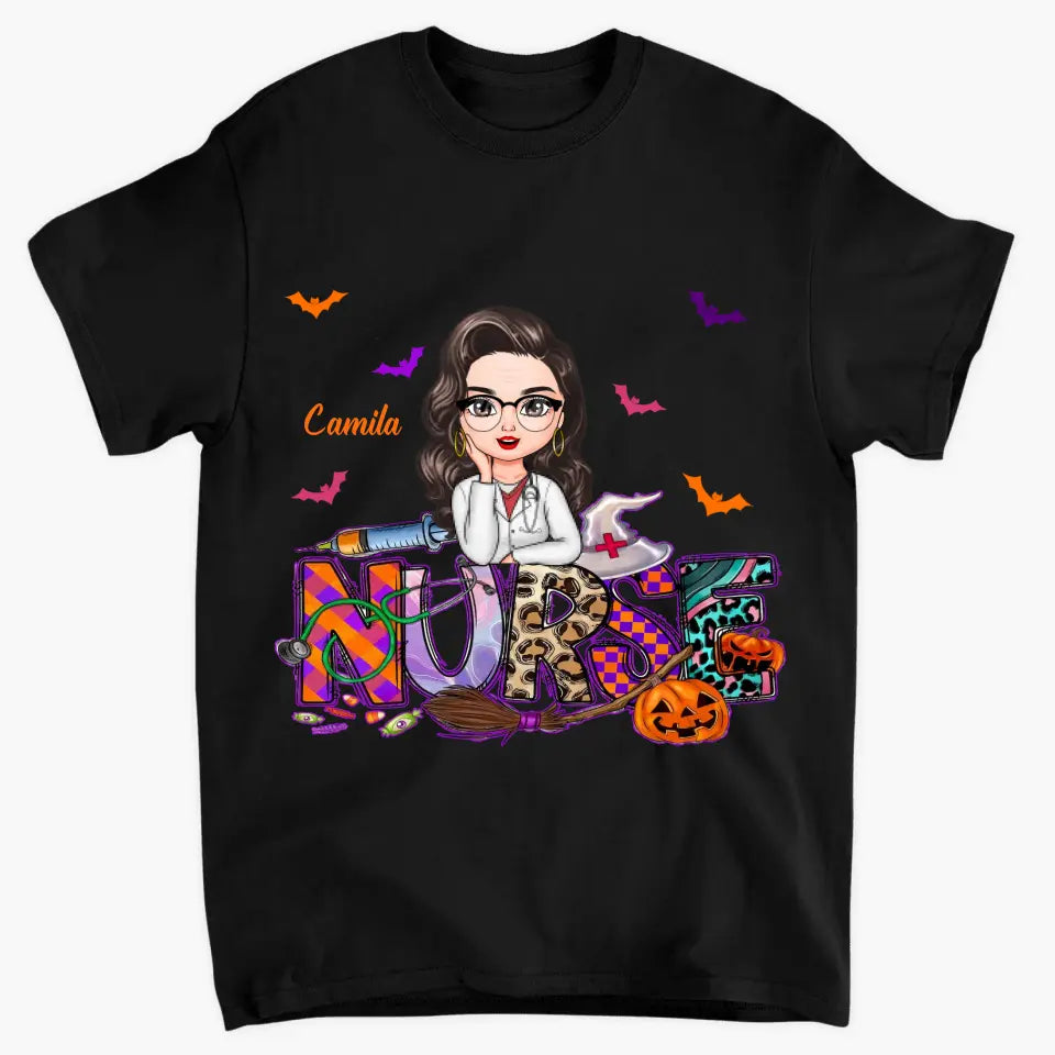 Nurse Spooky Season Witch - Personalized Custom T-shirt - Halloween, Nurse's Day, Appreciation Gift For Nurse