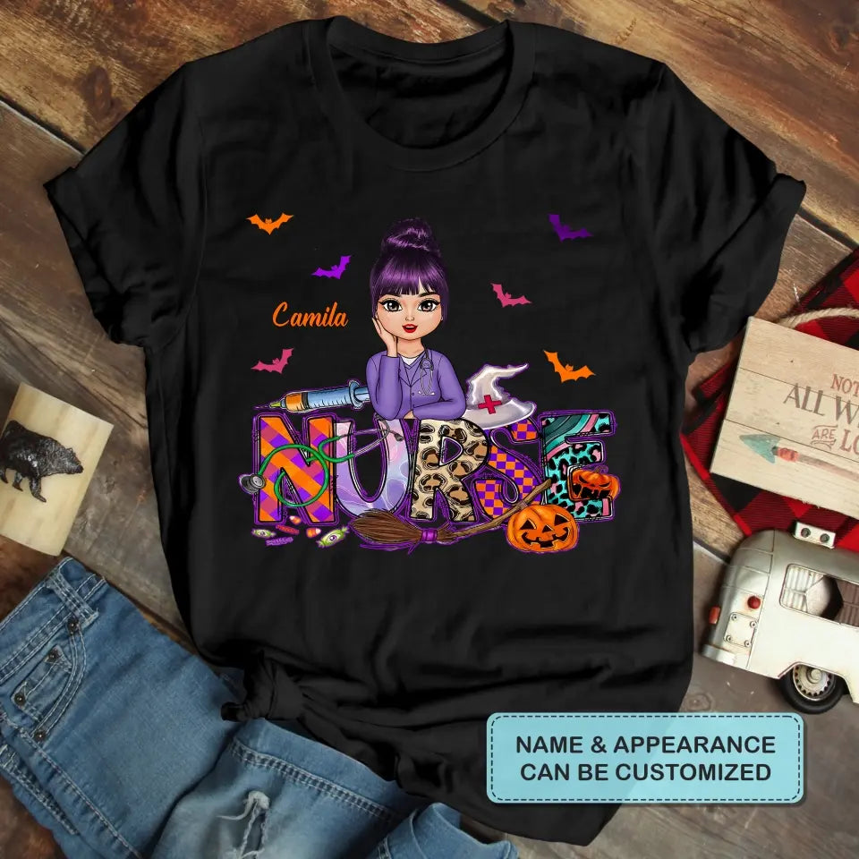 Nurse Spooky Season Witch - Personalized Custom T-shirt - Halloween, Nurse's Day, Appreciation Gift For Nurse
