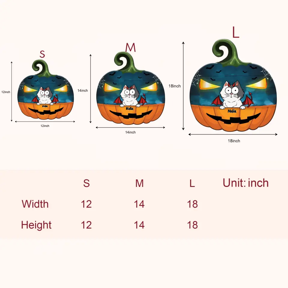 Pumkin Cat Halloween Door Sign - Personalized Custom Door Sign - Halloween Gift For Cat Mom, Cat Dad, Cat Lover, Cat Owner