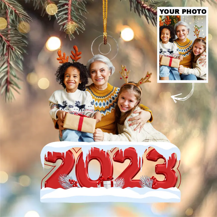 Custom Photo Ornament - Personalized Custom Photo Mica Ornament - Christmas Gift For Family Member, Mom, Dad AGCHD015