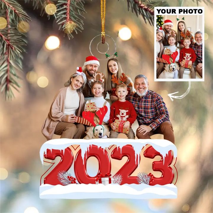 Custom Photo Ornament - Personalized Custom Photo Mica Ornament - Christmas Gift For Family Member, Mom, Dad AGCHD015