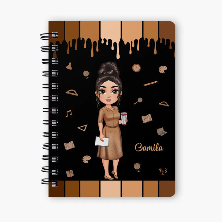 Teach Love Inspire - Personalized Custom Spiral Journal - Teacher's Day,  Appreciation Gift For Teacher