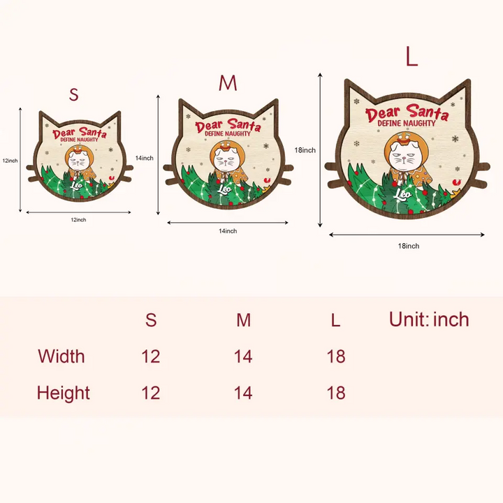 Merry Fluffmas - Personalized Custom Door Sign - Christmas Cat Funny - Gift For Cat Mom, Cat Dad, Cat Lover, Cat Owner