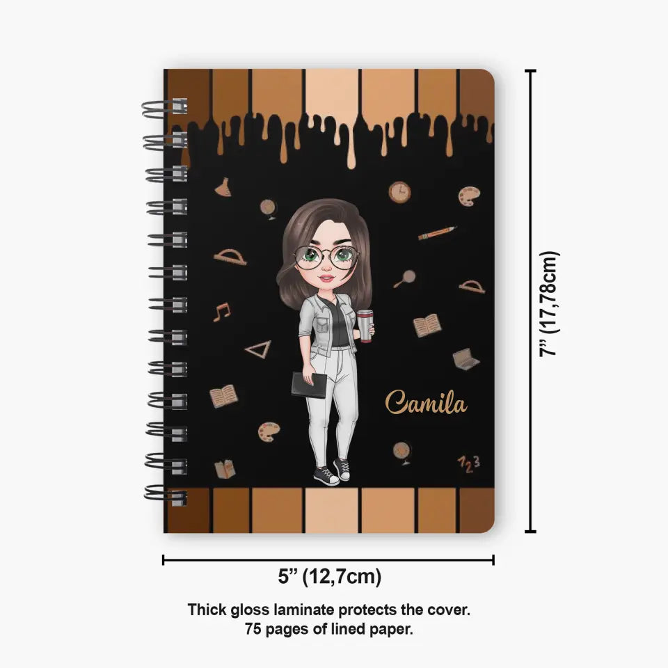 Teach Love Inspire - Personalized Custom Spiral Journal - Teacher's Day,  Appreciation Gift For Teacher