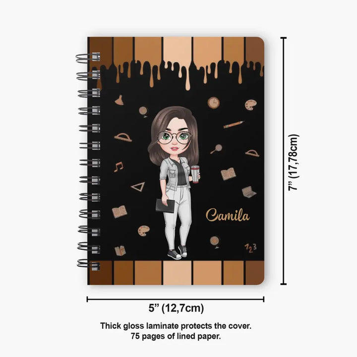 Teach Love Inspire - Personalized Custom Spiral Journal - Teacher's Day,  Appreciation Gift For Teacher