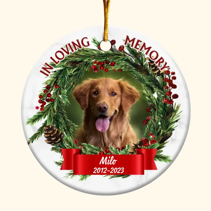 In Loving Memory - Personalized Custom Ceramic Ornament - Memorial Gift For Pet Lover