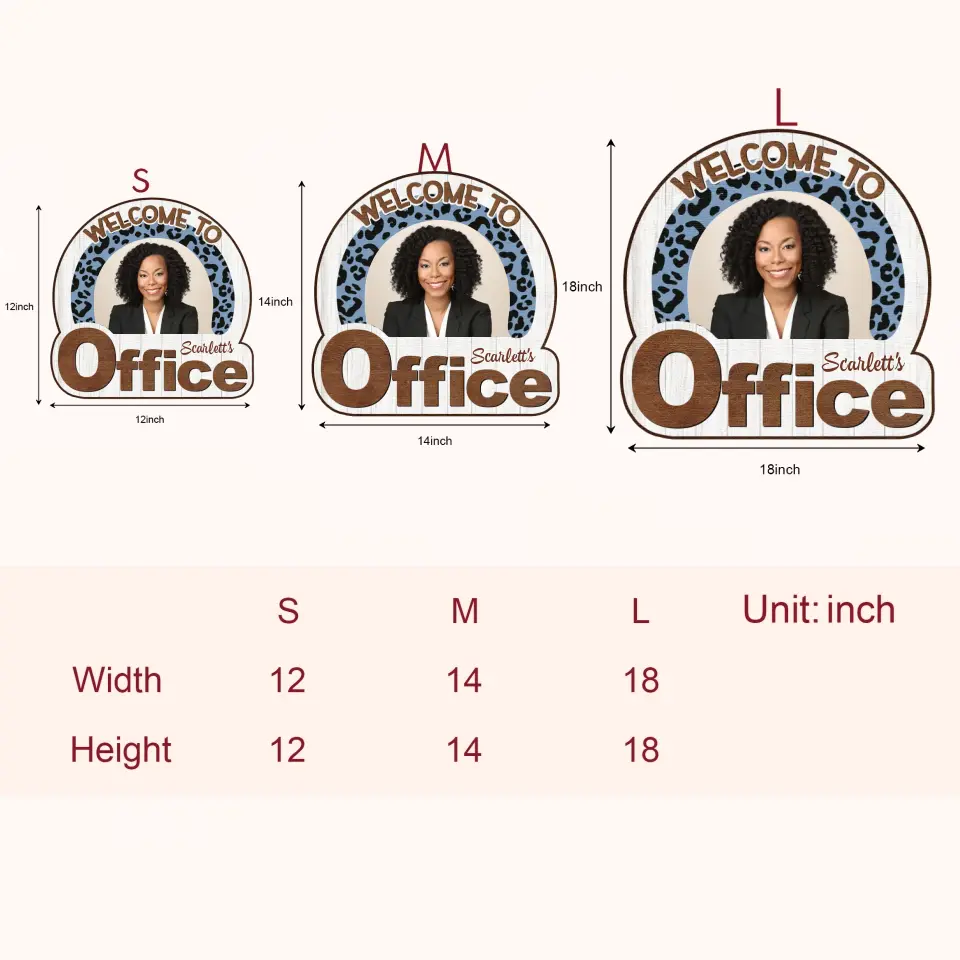 Welcome To My Office Leopard Custom Photo - Personalized Custom Door Sign - Birthday, Welcoming Gift For Office Staff