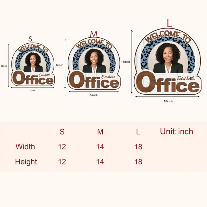 Welcome To My Office Leopard Custom Photo - Personalized Custom Door Sign - Birthday, Welcoming Gift For Office Staff