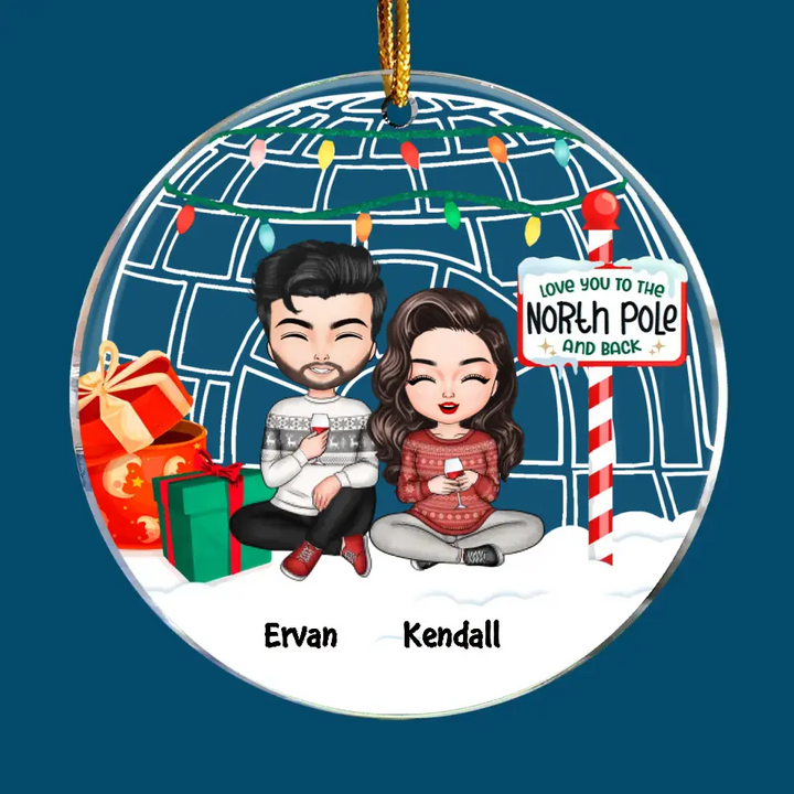 I Love You To The North Pole And Back - Personalized Custom Mica Ornament - Christmas Gift For Couple