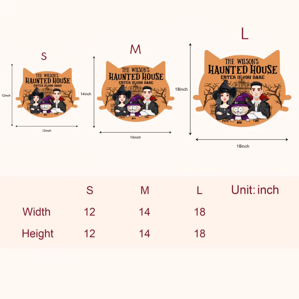 Enter If You Dare Cat Halloween - Personalized Custom Door Sign - Halloween Gift For Cat Mom, Cat Dad, Cat Lover, Cat Owner