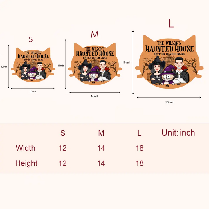 Enter If You Dare Cat Halloween - Personalized Custom Door Sign - Halloween Gift For Cat Mom, Cat Dad, Cat Lover, Cat Owner
