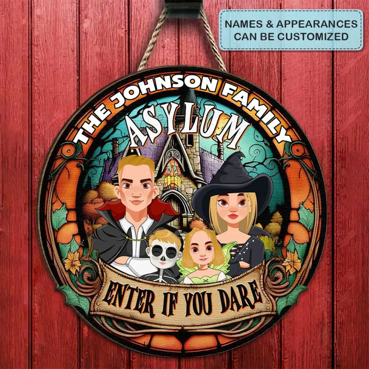 Enter If You Dare - Personalized Custom Door Sign - Halloween Gift For Dad, Mom, Family, Family Members