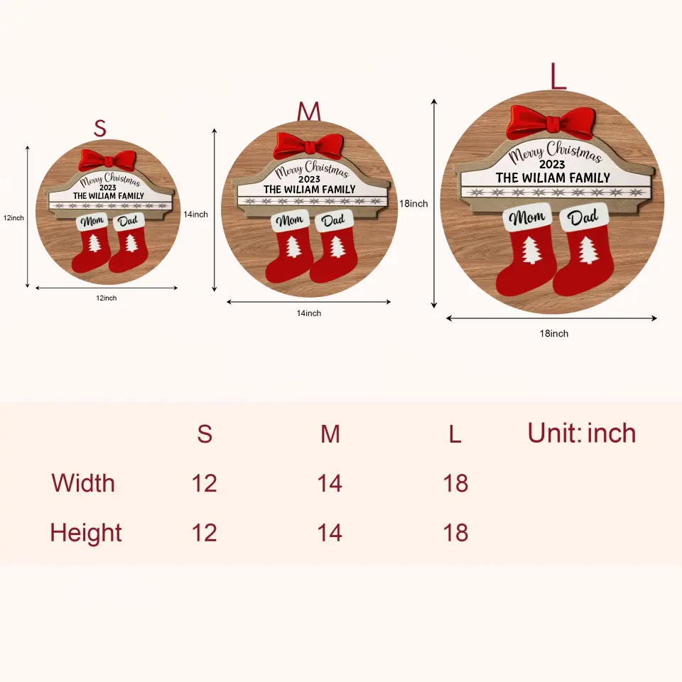 My Family Christmas Door Sign - Personalized Custom Door Sign - Christmas Gift For Family Members