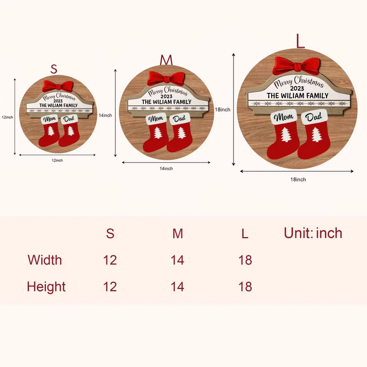 My Family Christmas Door Sign - Personalized Custom Door Sign - Christmas Gift For Family Members