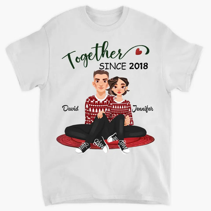 Together Since - Personalized Custom T-shirt - Christmas Gift For Couple, Wife, Husband