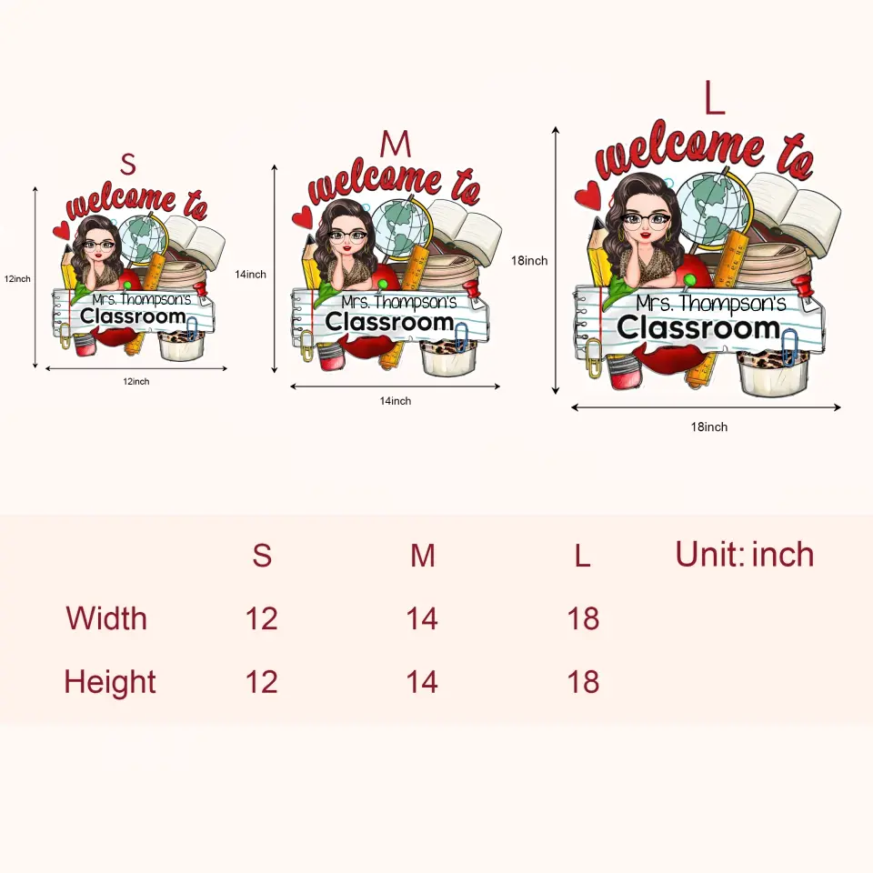 Welcome To Classroom - Personalized Custom Door Sign - Teacher's Day, Appreciation Gift For Teacher