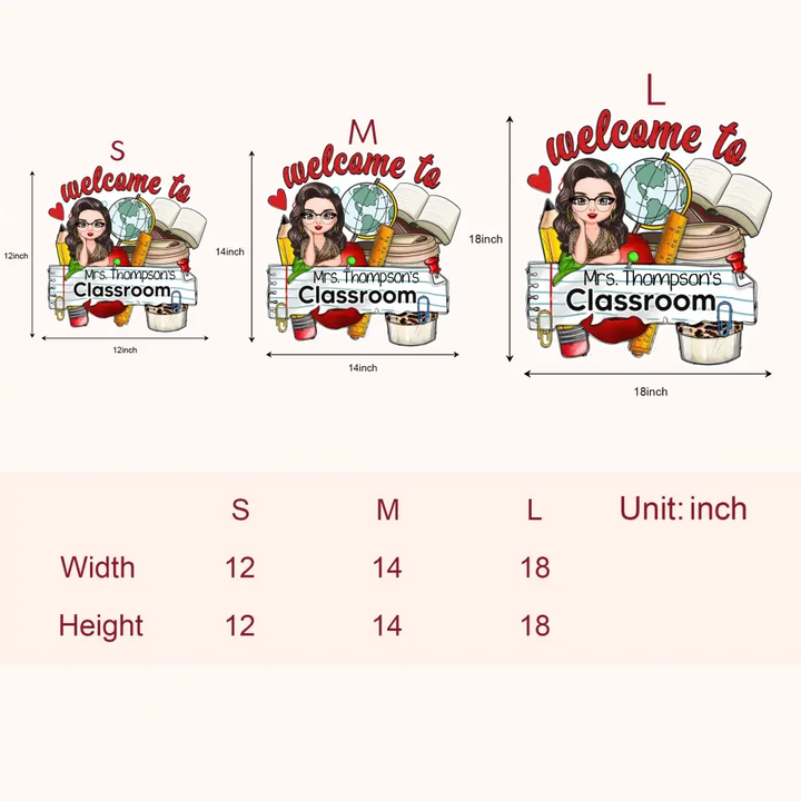 Welcome To Classroom - Personalized Custom Door Sign - Teacher's Day, Appreciation Gift For Teacher