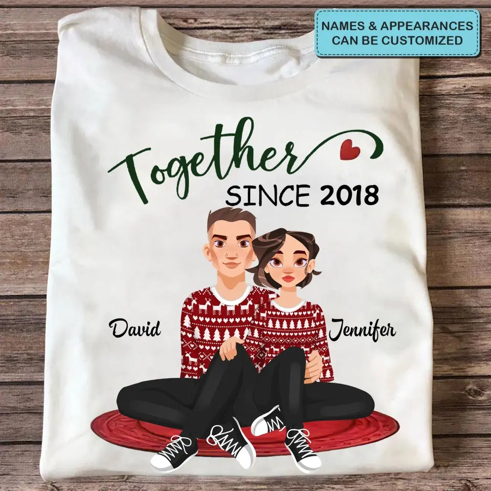 Together Since - Personalized Custom T-shirt - Christmas Gift For Couple, Wife, Husband