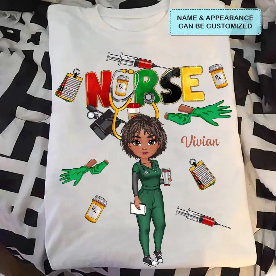 Juneteenth Nurse - Personalized Custom T-shirt - Nurse's Day, Appreciation Gift For Nurse