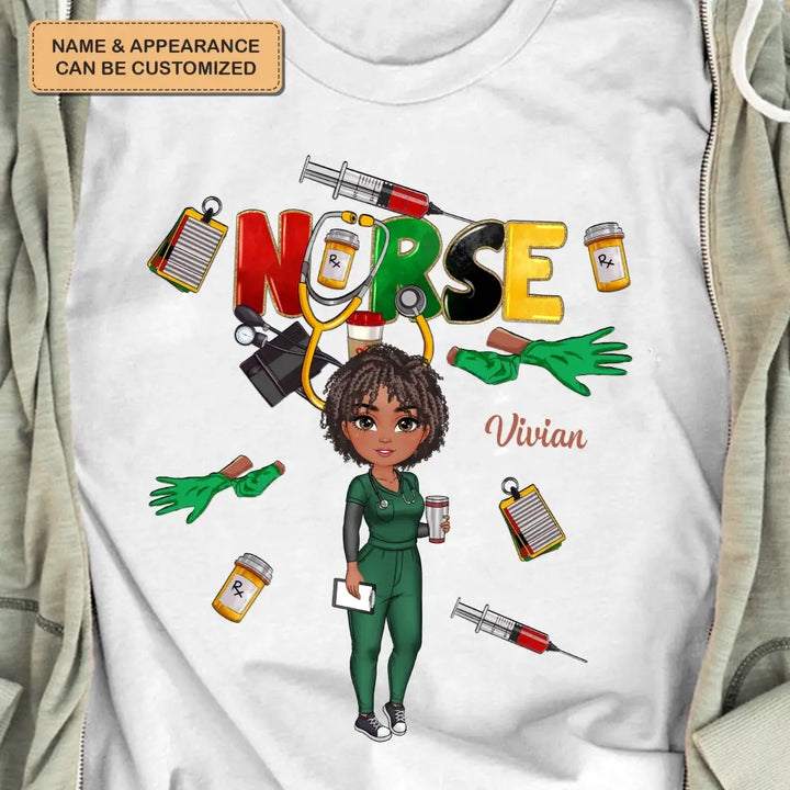 Juneteenth Nurse - Personalized Custom T-shirt - Nurse's Day, Appreciation Gift For Nurse