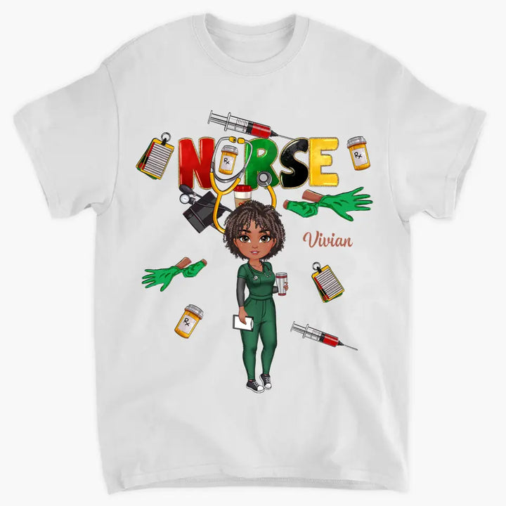 Juneteenth Nurse - Personalized Custom T-shirt - Nurse's Day, Appreciation Gift For Nurse