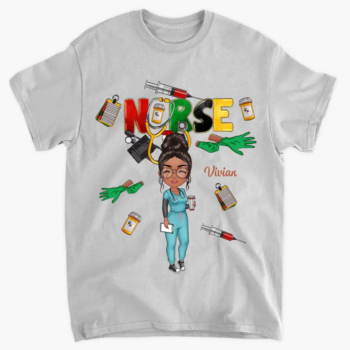 Juneteenth Nurse - Personalized Custom T-shirt - Nurse's Day, Appreciation Gift For Nurse