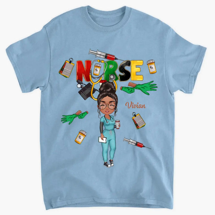 Juneteenth Nurse - Personalized Custom T-shirt - Nurse's Day, Appreciation Gift For Nurse