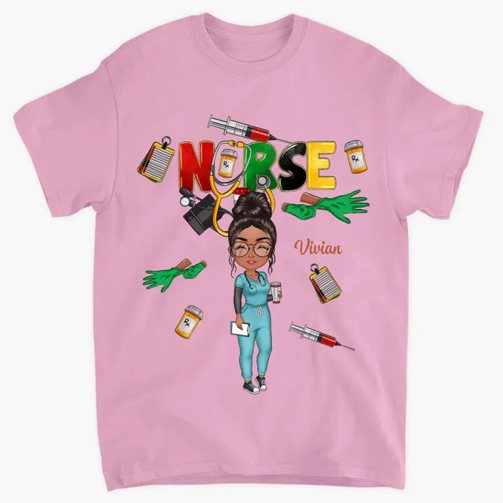 Juneteenth Nurse - Personalized Custom T-shirt - Nurse's Day, Appreciation Gift For Nurse