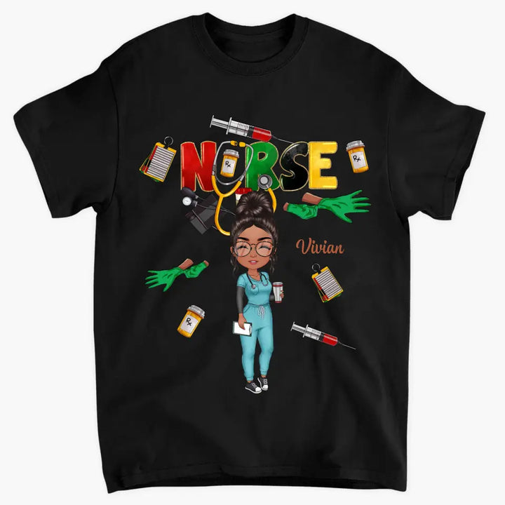 Juneteenth Nurse - Personalized Custom T-shirt - Nurse's Day, Appreciation Gift For Nurse