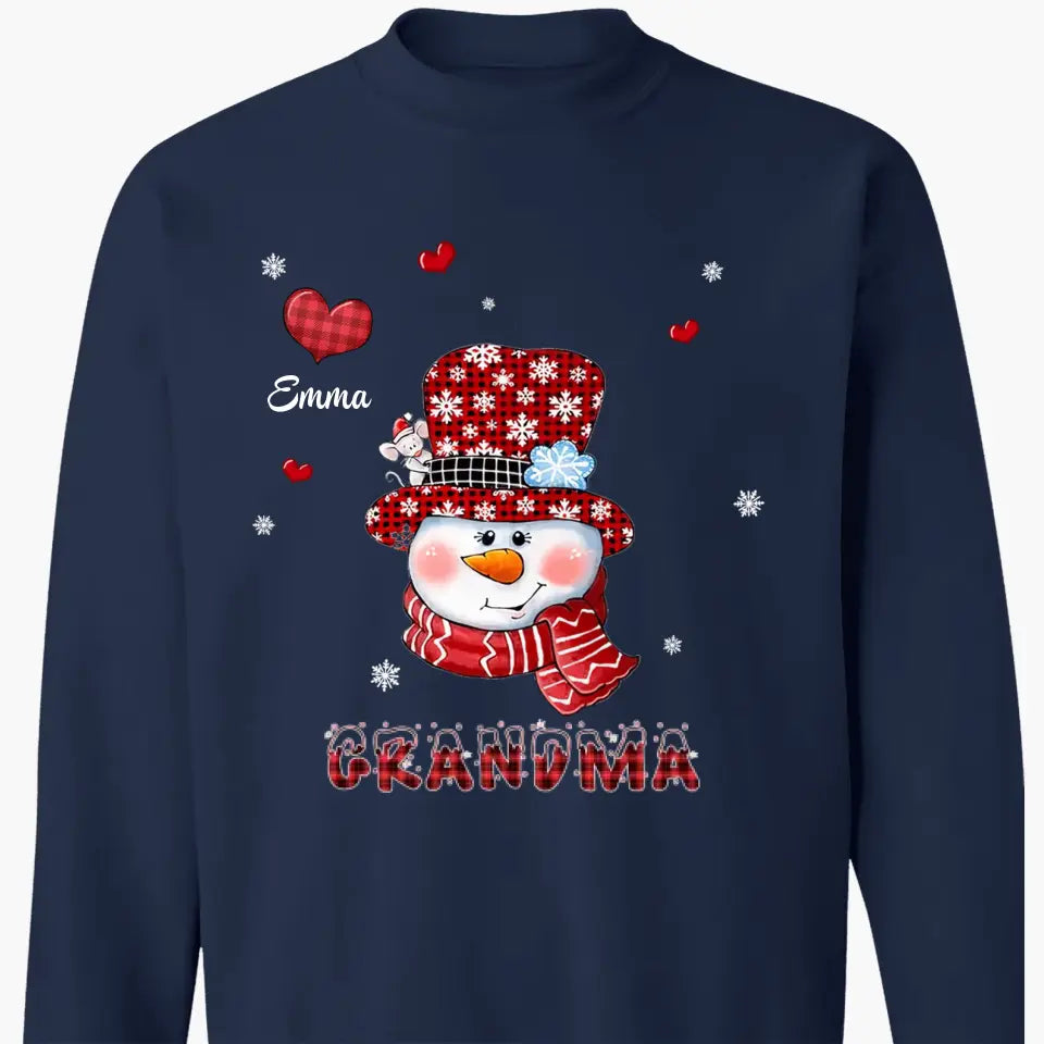 Grandma Hearts Christmas - Personalized Custom T-shirt - Christmas, Mother's Day Gift For Grandma, Mom, Family Members