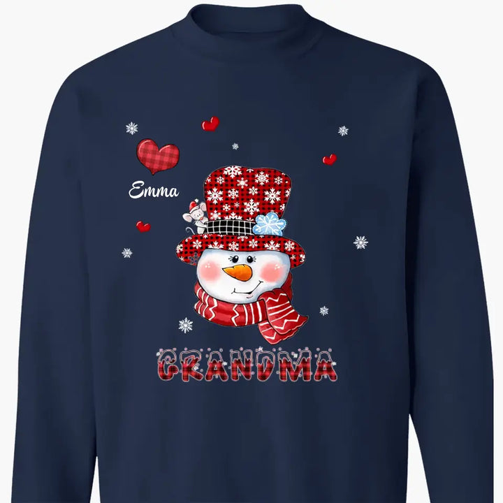 Grandma Hearts Christmas - Personalized Custom T-shirt - Christmas, Mother's Day Gift For Grandma, Mom, Family Members