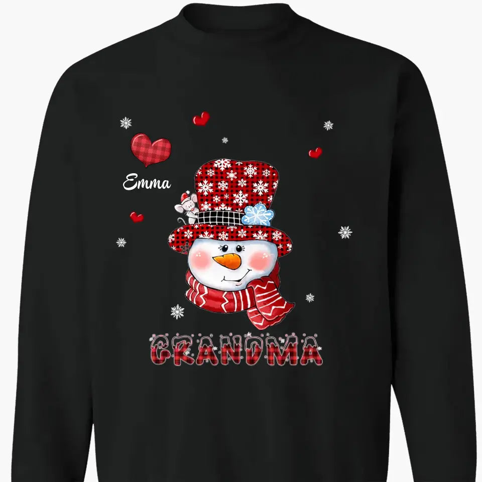 Grandma Hearts Christmas - Personalized Custom T-shirt - Christmas, Mother's Day Gift For Grandma, Mom, Family Members