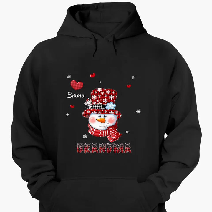 Grandma Hearts Christmas - Personalized Custom T-shirt - Christmas, Mother's Day Gift For Grandma, Mom, Family Members