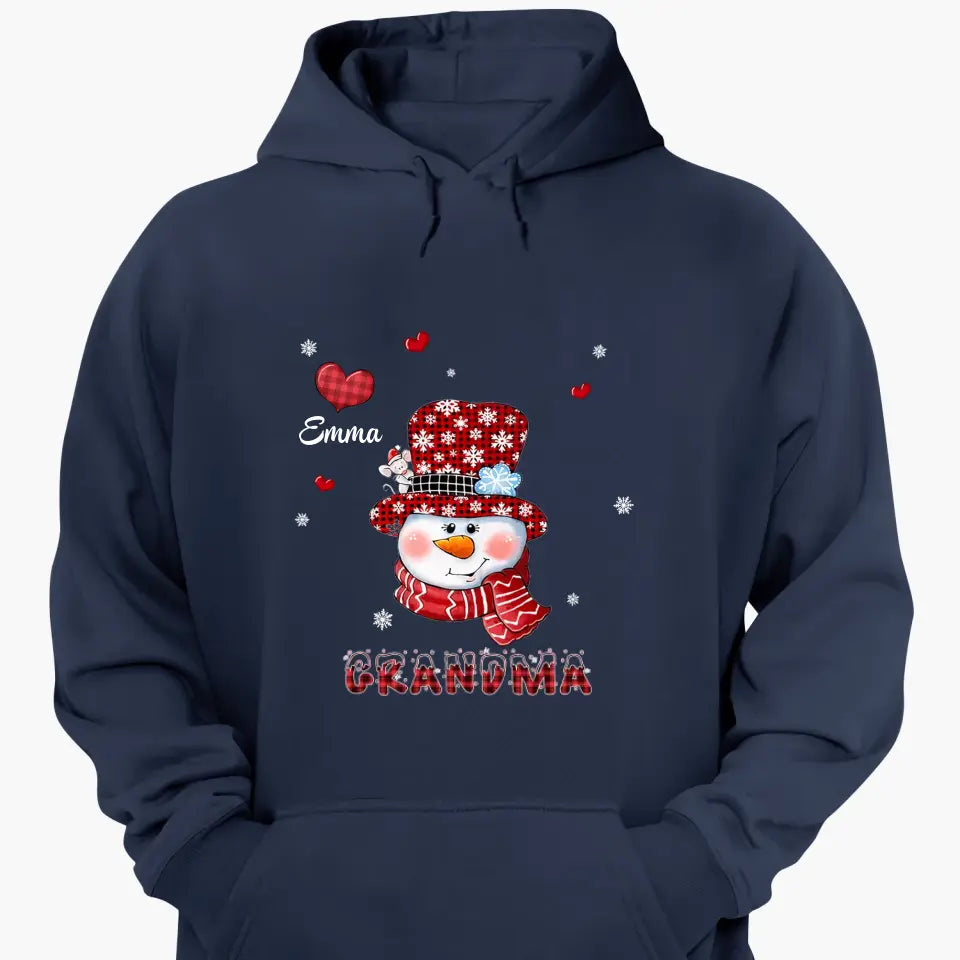 Grandma Hearts Christmas - Personalized Custom T-shirt - Christmas, Mother's Day Gift For Grandma, Mom, Family Members