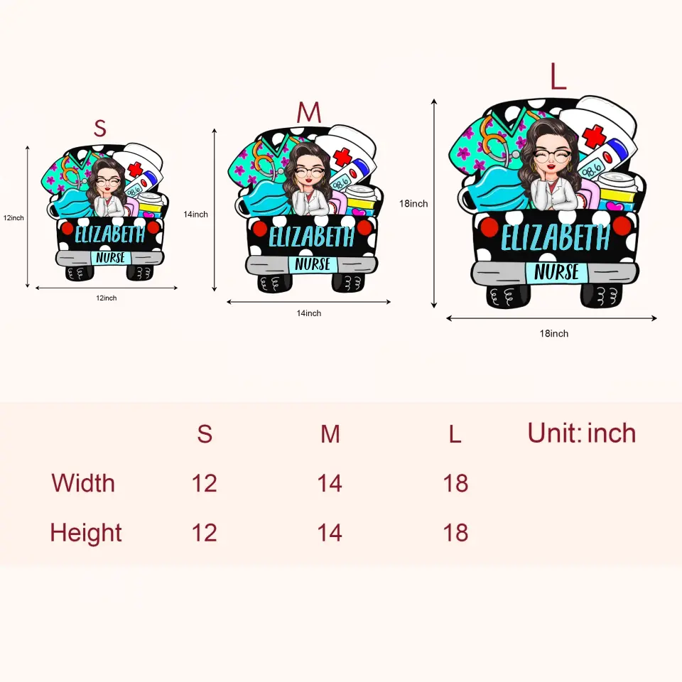 Nurse Truck - Personalized Custom Door Sign - Nurse's Day, Appreciation Gift For Nurse