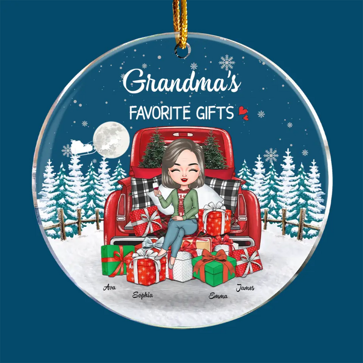 Grandma's Favorite Gifts - Personalized Custom Mica Ornament - Christmas Gift For Mom, Grandma, Family Members