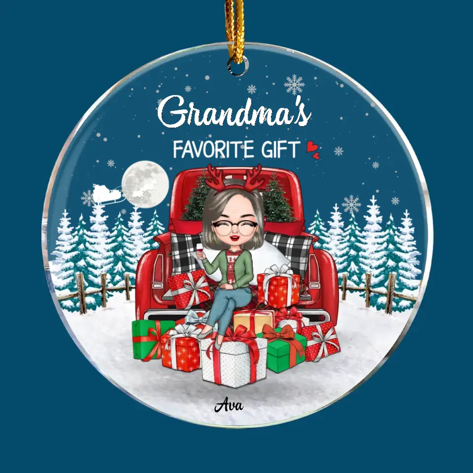 Grandma's Favorite Gifts - Personalized Custom Mica Ornament - Christmas Gift For Mom, Grandma, Family Members
