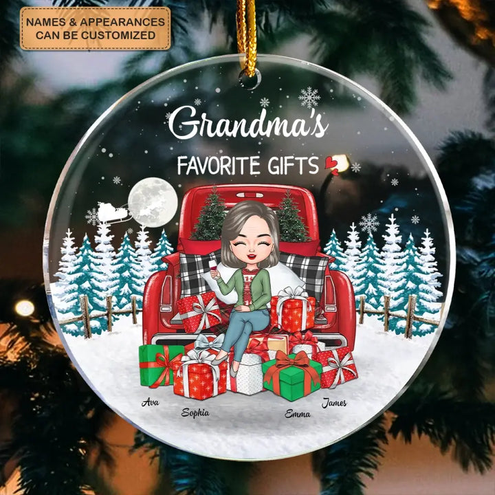Grandma's Favorite Gifts - Personalized Custom Mica Ornament - Christmas Gift For Mom, Grandma, Family Members