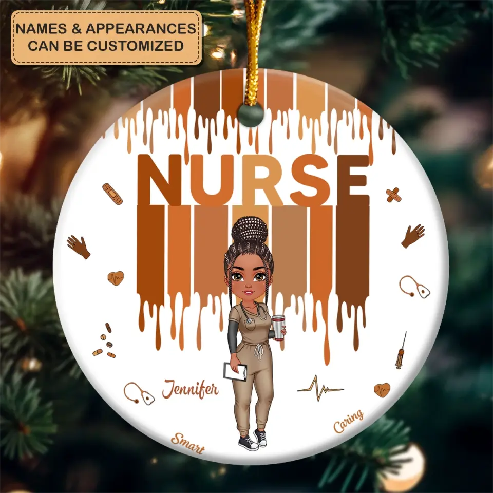 Love Nurse Life - Personalized Custom Ceramic Ornament - Nurse's Day, Christmas, Appreciation Gift For Nurse